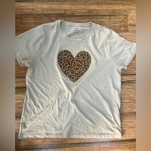 J. Crew Gray with Leopard Heart